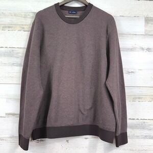 GAP Men Brown Textured Knit Mainstay Crew Neck Lightweight Sweater XL